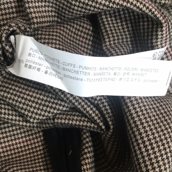 “ZARA WOMAN “ Faux Fur Cuffed Houndstooth Top. - Picture 10 of 10